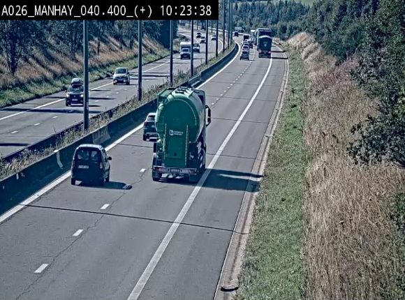 Webcam autoroute A26/E25 à hauteur de Manhay, avant la jonction avec la N651 en direction de Luxembourg - BK 40.4