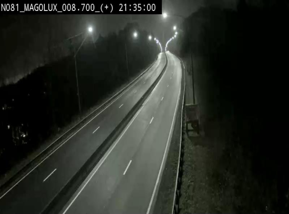 Webcam sur la N81 (E411) à hauteur de la jonction avec la N883. Vue orientée vers Longwy