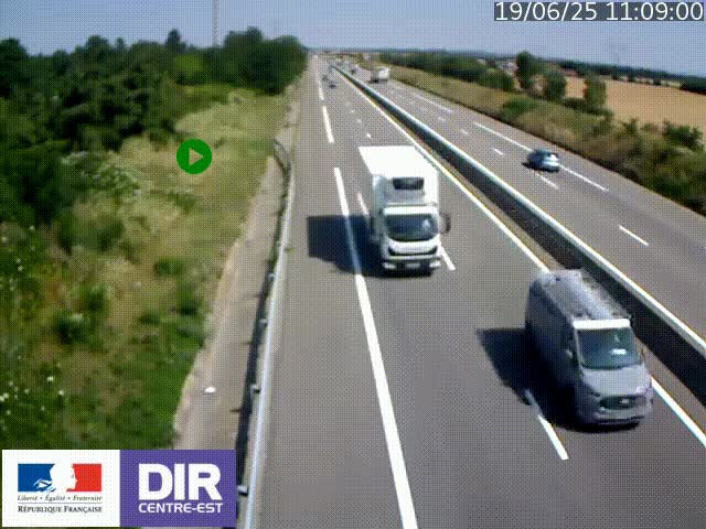 Webcam sur le contournement de Valence, sur la Nationale 7, à la jonction avec la N532, caméra orientée vers Grenoble