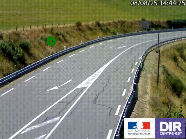 Webcam sur le col Pin Bouchain, vue orientée vers Roanne, en provenance de Lyon sur la nationale 7 (N7)