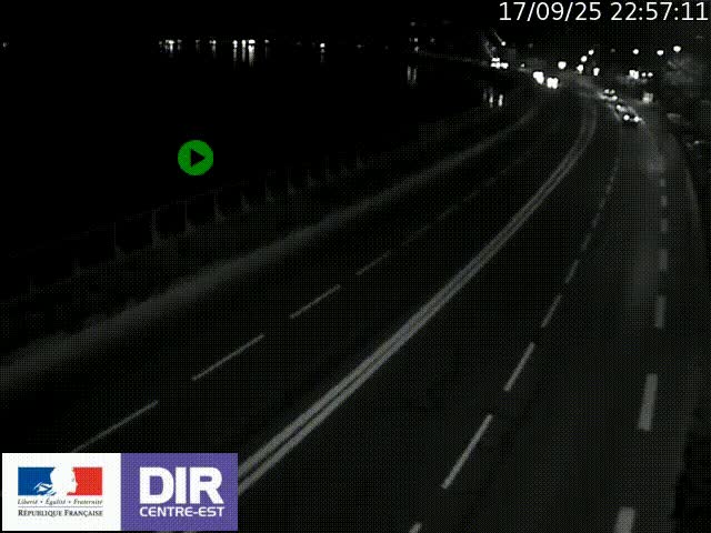 Webcam sur le quai Parjot à Vienne, aux Portes de Lyon, sur la Nationale 7, à la jonction avec le boulevard du Rhône-nord (D1407), caméra orientée vers Lyon