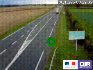 Webcam routière sur la RN7 à hauteur de Toulon-sur-Allier, entre Moulins et Vichy