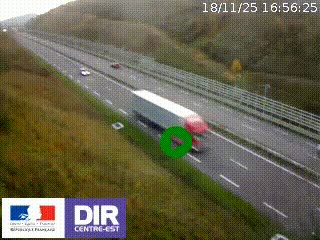 Webcam au niveau du col de Bois Clair à hauteur de Cluny sur la N79. Vue orientée vers Mâcon