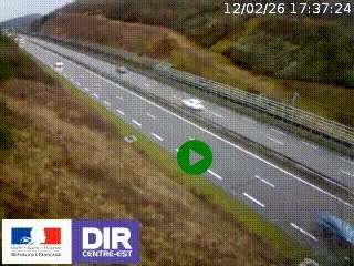 Webcam au niveau du col de Bois Clair à hauteur de Cluny sur la N79. Vue orientée vers Mâcon