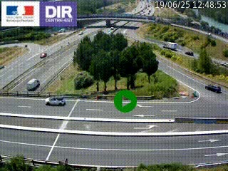 Webcam traffic à Grenoble-sud sur l'autoroute A480. Vue orientée vers l'entrée et la sortie de Grenoble