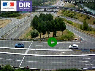 Webcam traffic à Grenoble-sud sur l'autoroute A480. Vue orientée vers l'entrée et la sortie de Grenoble