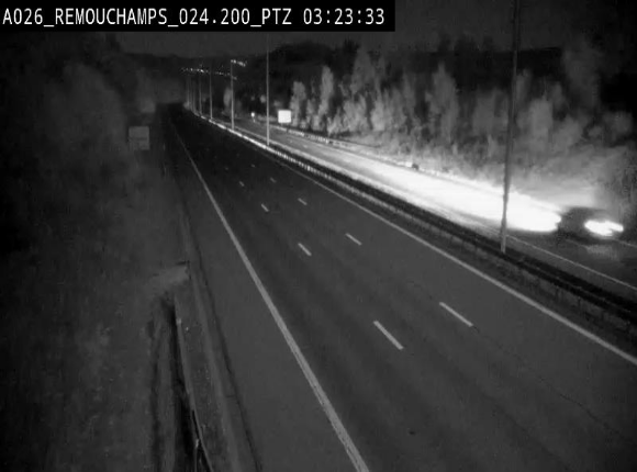 Webcam E25/A26 à Aywalle, à hauteur de Spa. Vue orientée vers Liège