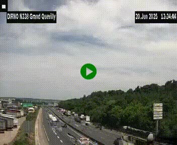 Webcam routière sur N338 à hauteur de Grand-Quevilly en périphérie de Rouen. Vue orientée vers Rouen