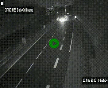 Webcam routière à hauteur de Bois-Guillaume en périphérie de Rouen. Vue orientée vers Rouen