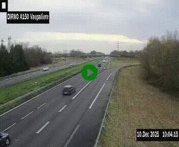 Webcam autoroute A150 à hauteur de La Vaupalière en périphérie de Rouen. Vue orientée vers Rouen