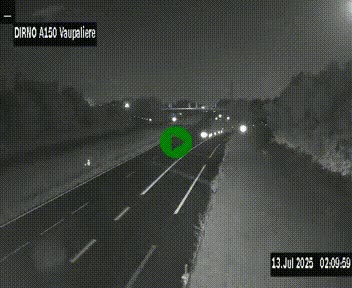 Webcam autoroute A150 à hauteur de La Vaupalière en périphérie de Rouen. Vue orientée vers Rouen