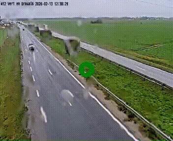 Webcam à hauteur de Vert-en-Drouais sur la N12, en périphérie de Dreux. Vue orientée vers Alençon