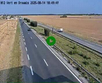 Webcam à hauteur de Vert-en-Drouais sur la N12, en périphérie de Dreux. Vue orientée vers Alençon