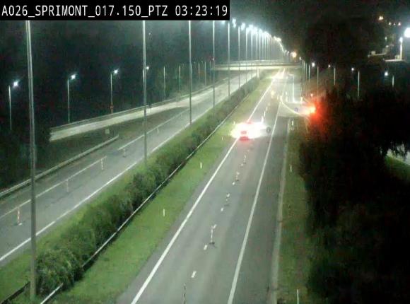 Webcam A26 (E25) à Sprimont, sur l'autoroute entre Liège et Arlon. Vue orientée vers le Luxembourg