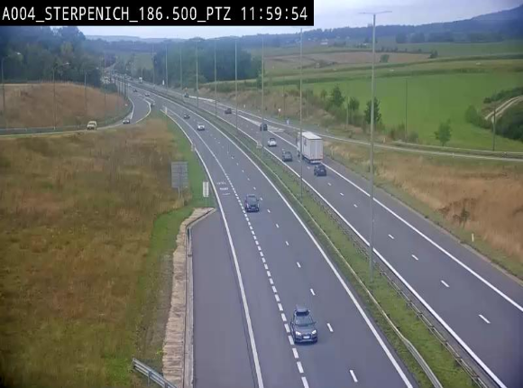 Webcam E411 à Sterpenich en Belgique près de la frontière du Luxembourg. Vue orientée vers Bruxelles