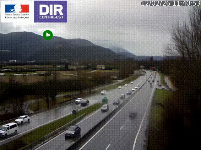 Caméra trafic à Meylan sur la Rocade-Sud de Grenoble en direction d'Aix-en-Provence