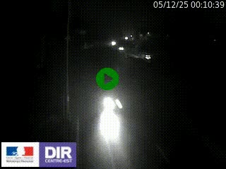 Caméra autoroute sur A6 - Valvert, près de Lyon, en direction de Paris, à hauteur de la sortie 36 Porte du Valvert