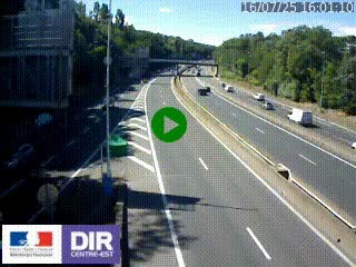 Caméra autoroute sur A6 - Valvert, près de Lyon, en direction de Paris, à hauteur de la sortie 36 Porte du Valvert