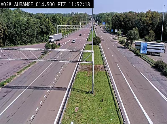 Webcam autoroute Belgique - Aubange - A28 direction Arlon - BK 14