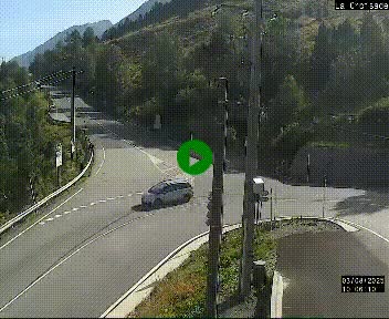 Webcam au carrefour de la croisade, à la jonction entre la N22 et la N320, avant le poste de douane franco-andorrane. Webcam à 1790 mètres d'altitude