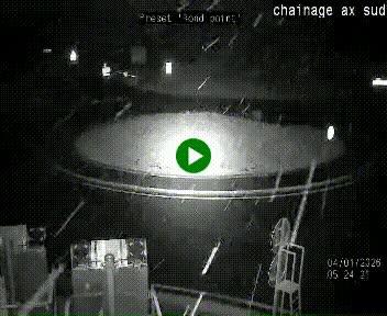 Webcam au nord d'Ax-les-Thermes au niveau de l'aire de chaînage de la N20. Vue orientée vers les Pyrénées, en direction de Pas de la Case