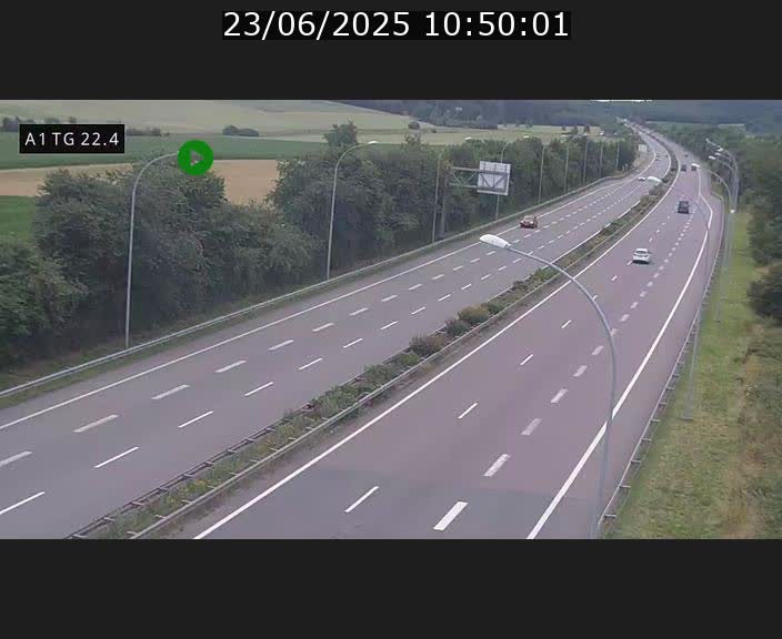 Traffic live webcam Luxembourg Flaxweiler - A1 direction Luxembourg - BK 22.4