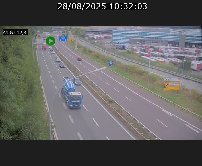 Traffic live webcam Luxembourg Senningerberg - A1 direction Allemagne - BK 12.3