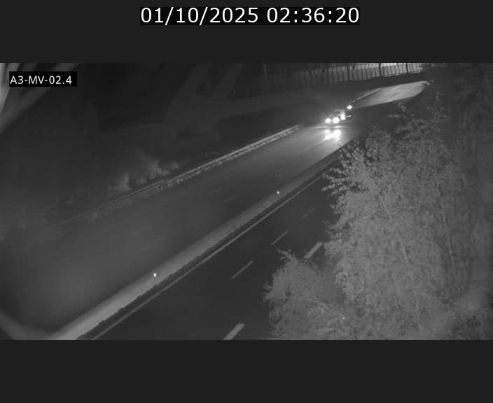 Webcam autoroute de la France (A3) au Luxembourg à Fentange, à proximité de la Croix de Gasperich. Vue orientée vers la Cloche d'Or