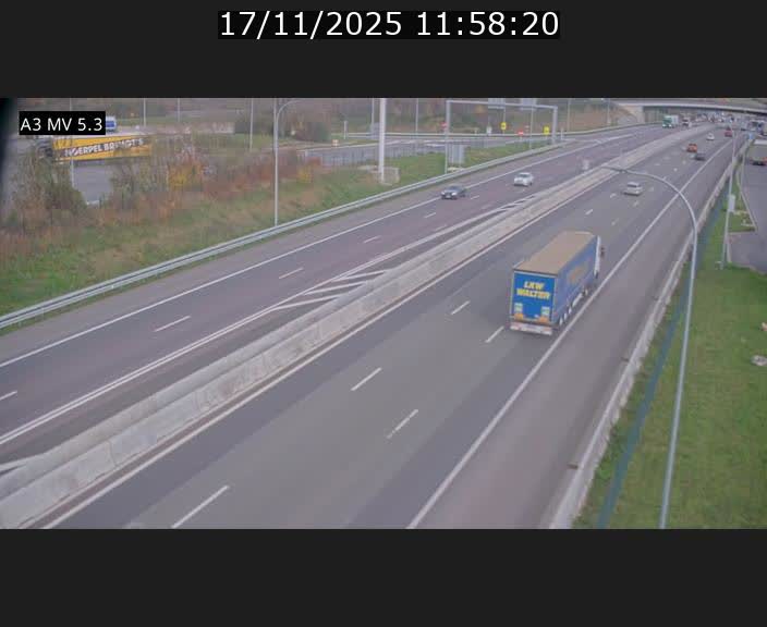 Webcam à l'Aire de Berchem au Luxembourg sur l'A3. Vue orientée vers la France