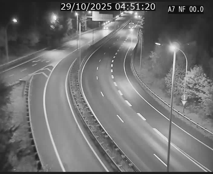 Caméra autoroute Luxembourg A7 - Echangeur A1/A7 Grünewald direction Tunnel Stafelter
