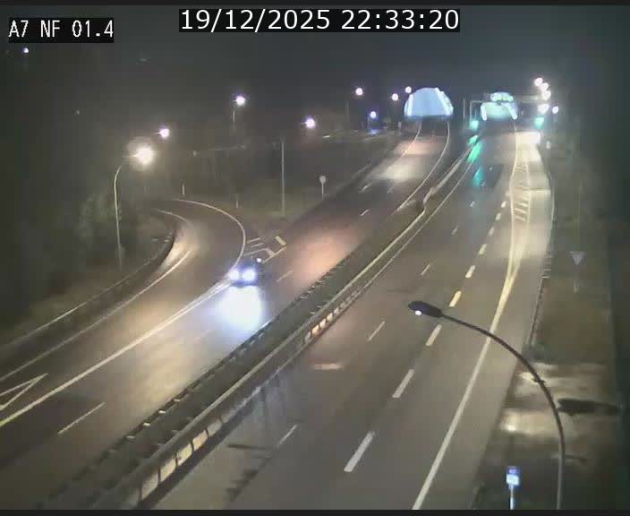 Caméra autoroute Luxembourg A7 - Echangeur Waldhaff - direction Tunnel Stafelter