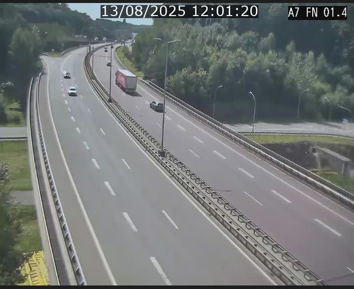 Caméra autoroute Luxembourg A7 - Tunnel Stafelter - direction Echangeur Grünewald