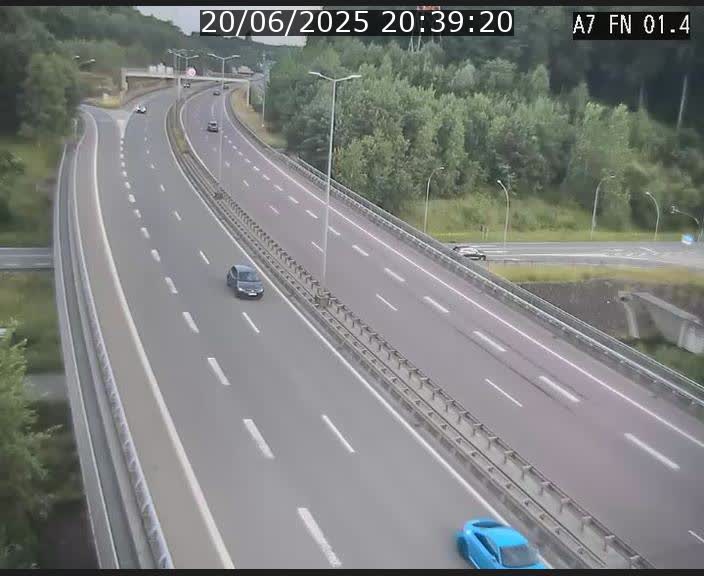 Caméra autoroute Luxembourg A7 - Tunnel Stafelter - direction Echangeur Grünewald