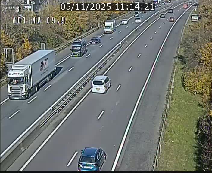 Webcam Autoroute à la Croix de Bettembourg - A3 - BK 9.9 - direction Luxembourg-Ville