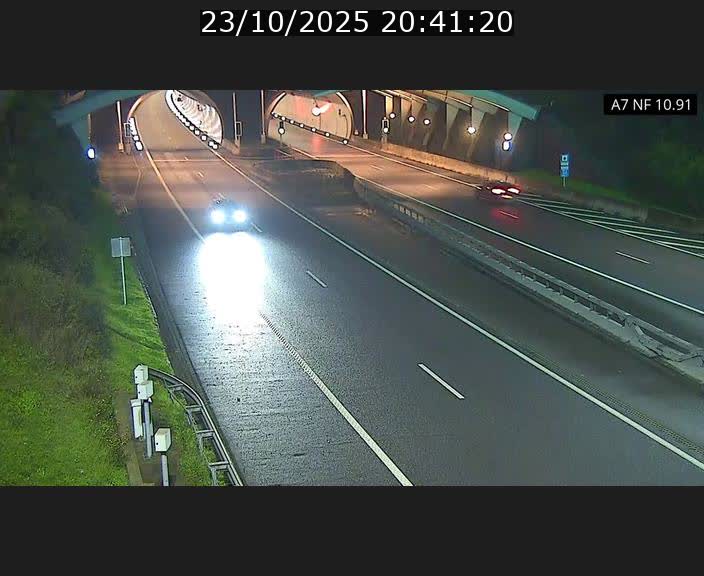 Caméra trafic Luxembourg - A7, Tunnel Gousselerbierg, entrée sud, direction Mersch