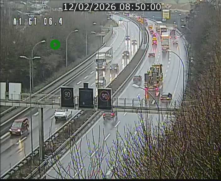 Traffic live webcam Luxembourg Hamm - A1 direction Sandweiler - BK 6.4