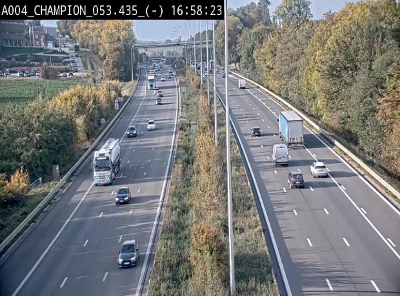Webcam E411 à Champion, à proximité de Namur. Vue orientée vers Bruxelles