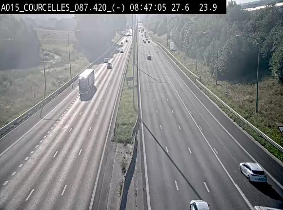 Webcam autoroute Belgique - Viesville - E42 direction Mons - BK 84.35