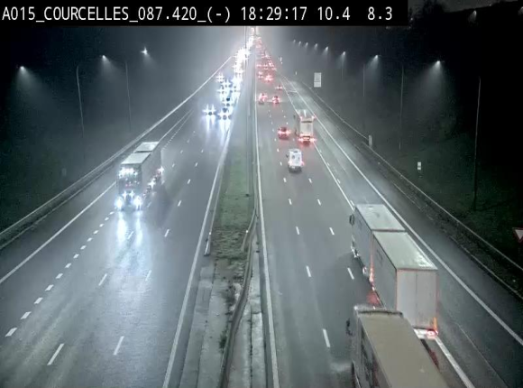 Webcam autoroute Belgique - Viesville - E42 direction Mons - BK 84.35
