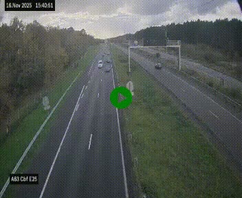 Webcam autoroute A63 en périphérie de Bordeaux au sud-est de la ville, en provenance du bassin d'Arcachon. Vue orientée vers Bordeaux