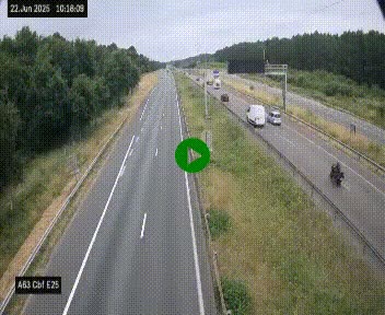 Webcam autoroute A63 en périphérie de Bordeaux au sud-est de la ville, en provenance du bassin d'Arcachon. Vue orientée vers Bordeaux
