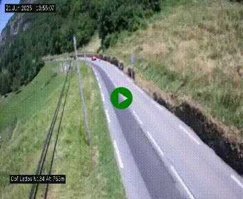 Webcam dans les Pyrénées Atlantique au niveau du col d'Urdos et du fort du Pourtalet sur la N134, en direction du Col et du tunnel du Somport, à 765 mètres d'altitude