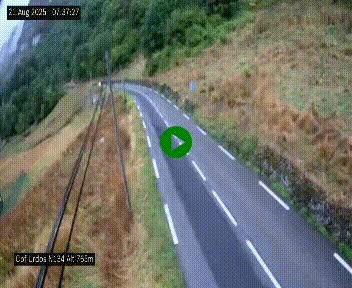 Webcam dans les Pyrénées Atlantique au niveau du col d'Urdos et du fort du Pourtalet sur la N134, en direction du Col et du tunnel du Somport, à 765 mètres d'altitude