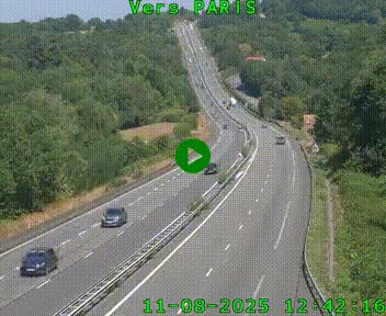 Caméra routière sur l'autoroute A20 à Bessines-sur-Gartempe. Vue orientée vers Paris