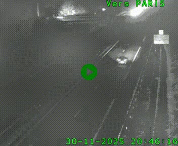 Caméra routière sur l'autoroute A20 au nord de Limoges, à la jonction avec la N520. Vue orientée vers Paris