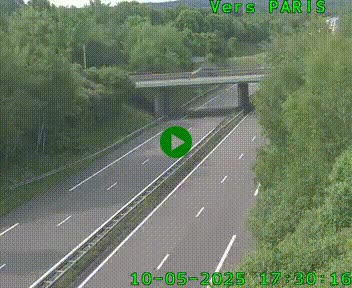 Caméra routière sur l'autoroute A20 au nord de Limoges, à la jonction avec la N520. Vue orientée vers Paris