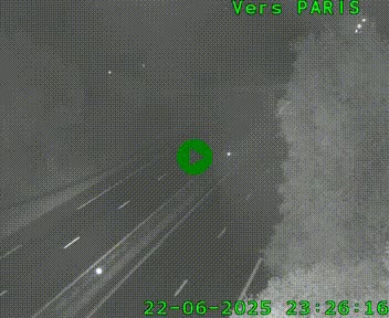 Caméra routière sur l'autoroute A20 au nord de Limoges, à la jonction avec la N520. Vue orientée vers Paris