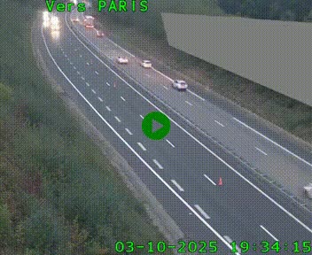 Caméra routière sur l'autoroute A20 à Saint-Pardoux-l'Ortigier, à la jonction avec l'A89. Vue orientée vers Paris