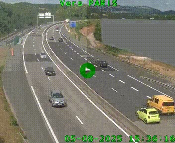 Caméra routière sur l'autoroute A20 à Brive-la-Gaillarde, à la jonction avec l'A89. Vue orientée vers Paris