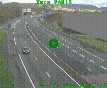 Caméra routière sur l'autoroute A20 à Brive-la-Gaillarde, à la jonction avec l'A89. Vue orientée vers Paris